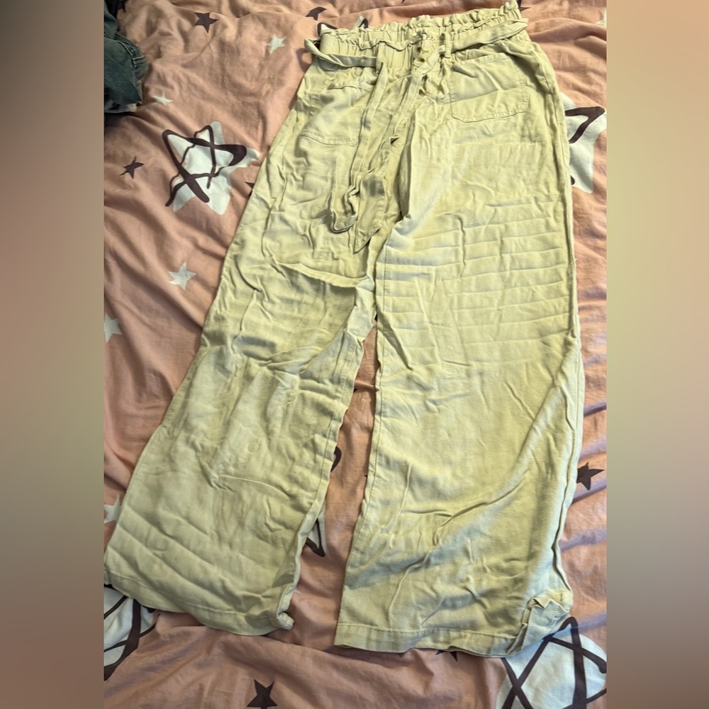 Light Beige Wide-Leg Pants